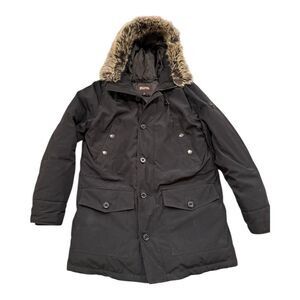 Michael Kors Men’s Down Parka Coat Black Removable Faux Fur Hood Size Large